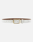 Lasse | Gold Buckle Skinny Classic Design Leather Belt Women