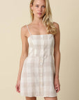 Lisa Button-Front Mini Dress