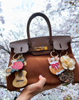 Hand-painted Mahjong Bag Charm + Keychain | Eco-Friendly