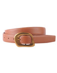 Stitched Clean Napa Leather Belt with Asymmetrical Buckle