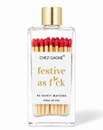 Festive As F*ck - Glass Bottle Matches, Christmas Gift, Red