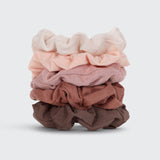 Assorted Textured Scrunchies 5pc Set - Terracotta