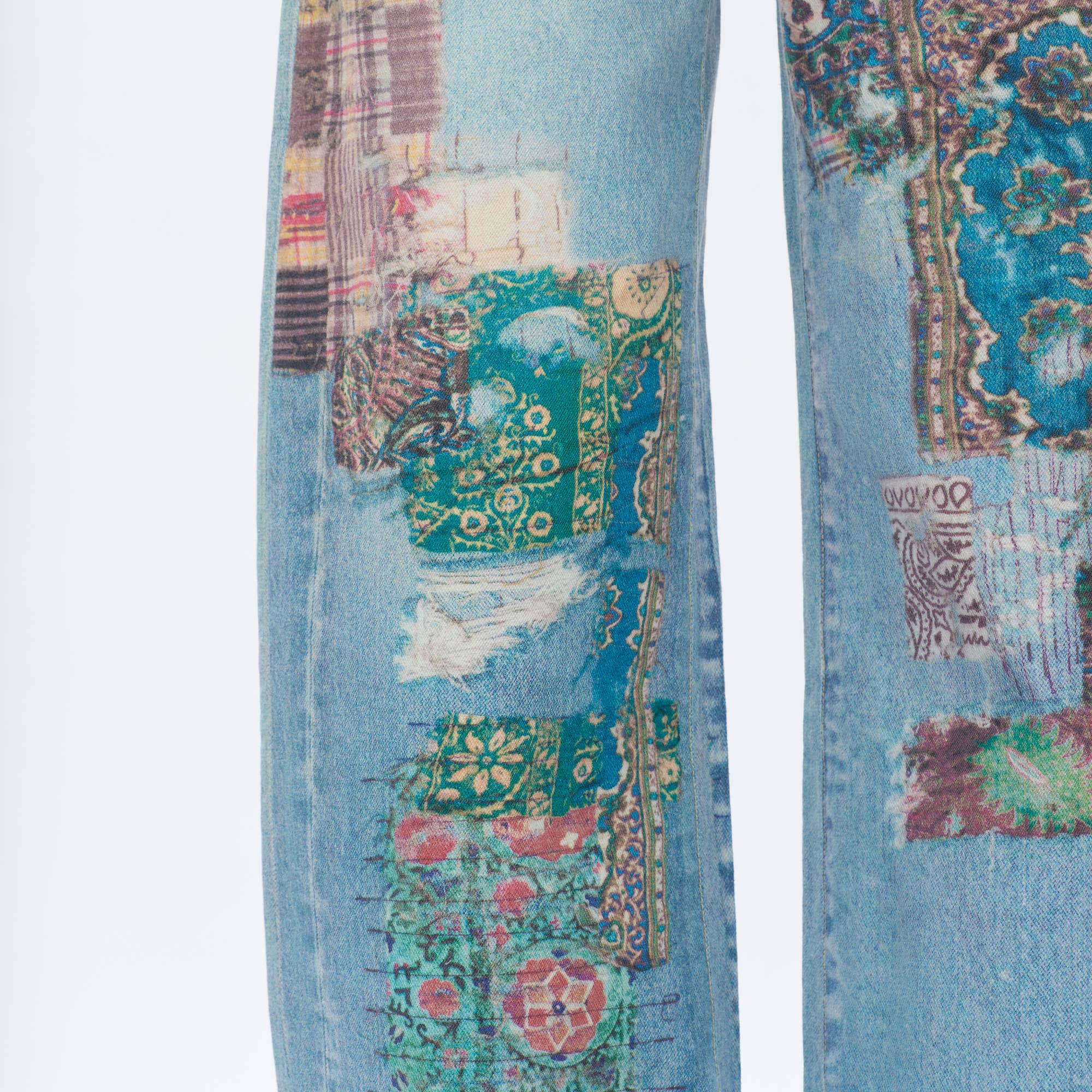 Patchwork Barrel Leg Jean