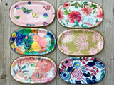Ceramic Jewelry tray- large: Spring Butterflies