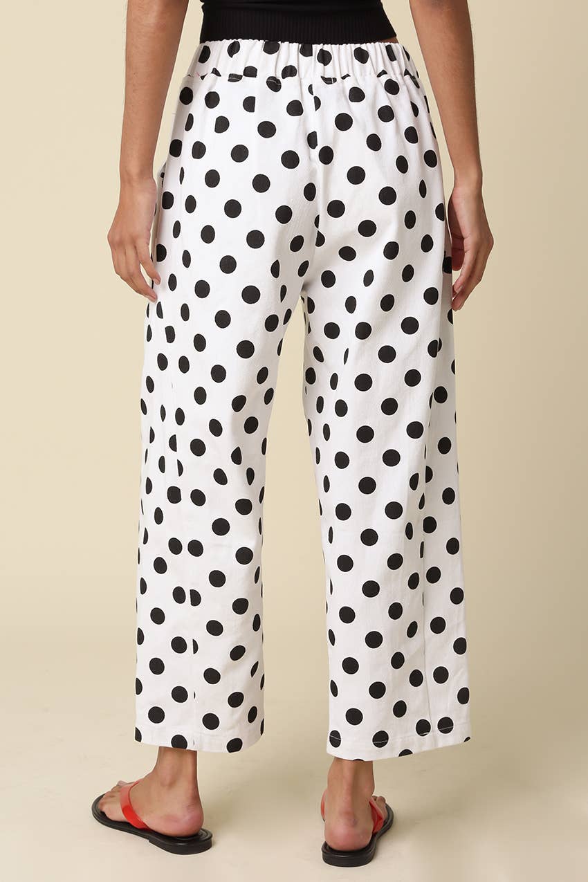 Carina Polka Dot Straight-Leg Pants