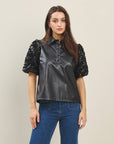 Tessa 3D Flower Sleeve Top