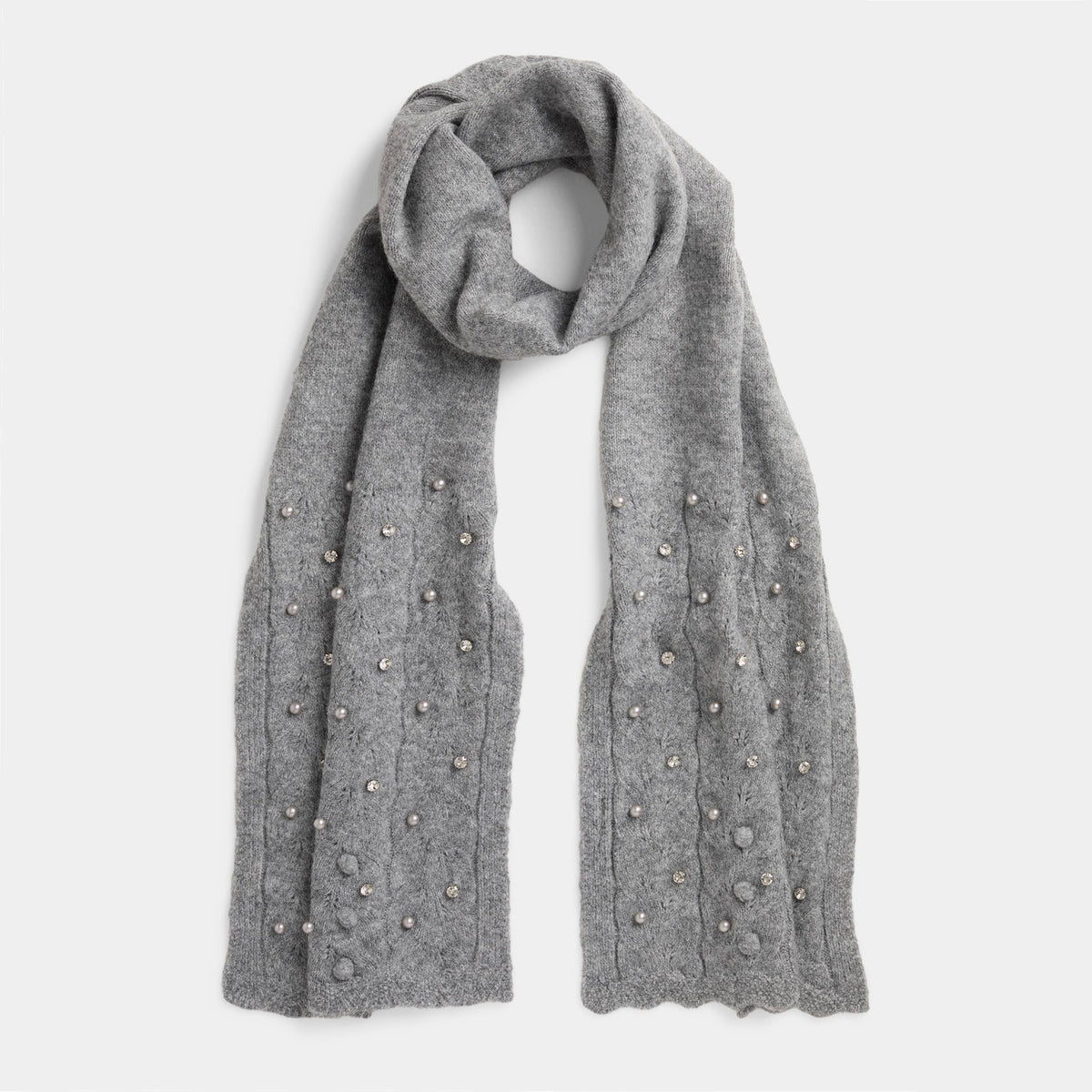 Sweet Scallop Glam Knit Scarf