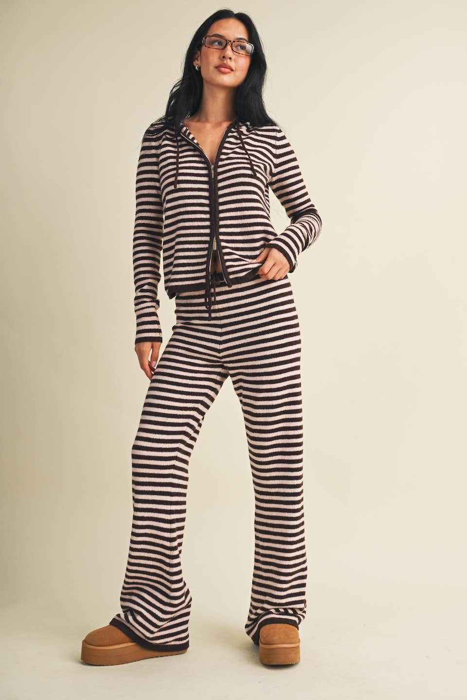 Striped Relaxed Pants with Drawstring Waist