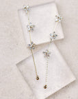 Diamond Daisy Gold Duster Drop Holiday Earrings