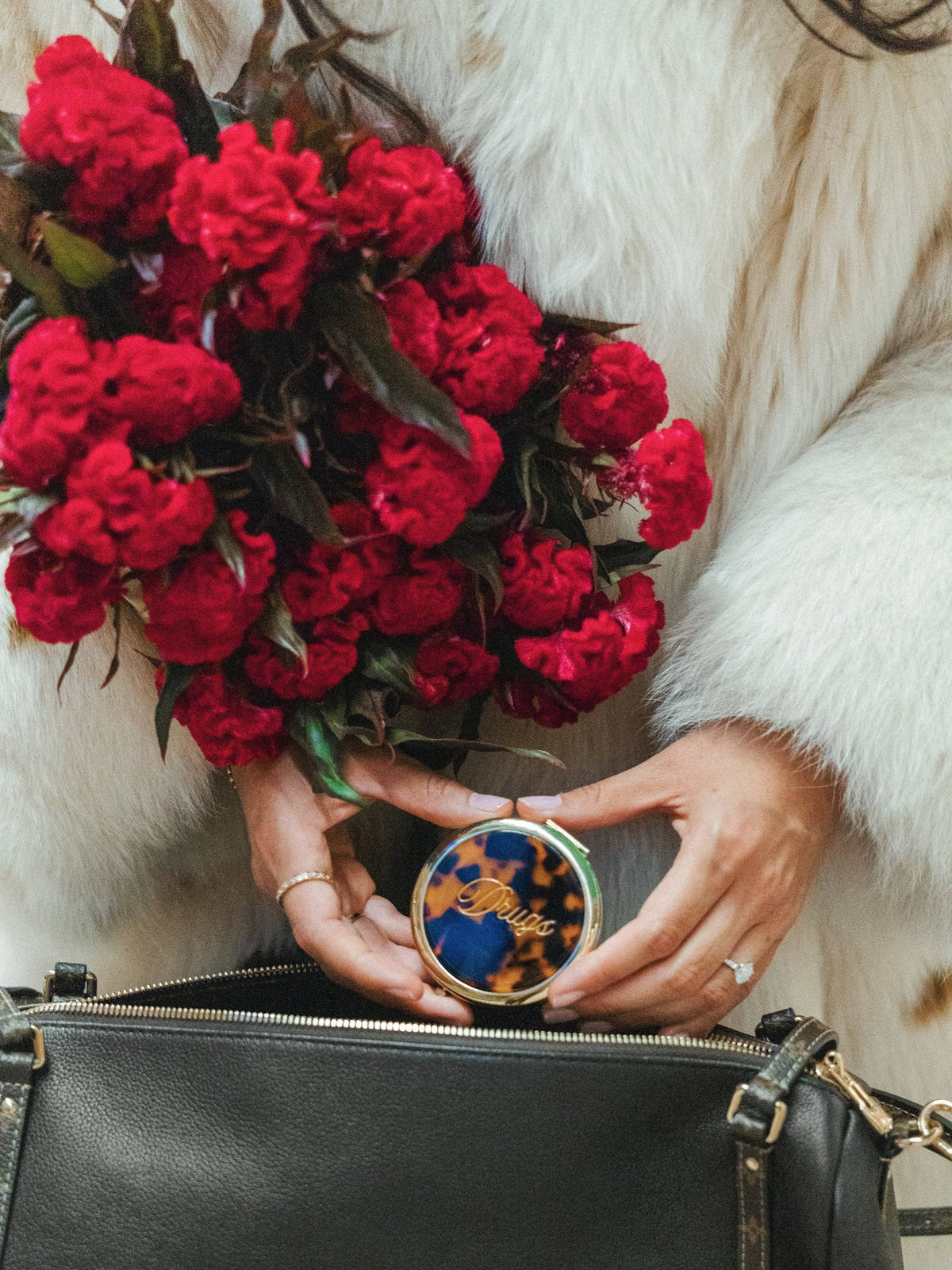 Hand-painted Drugs Handbag Hero Pill Compact