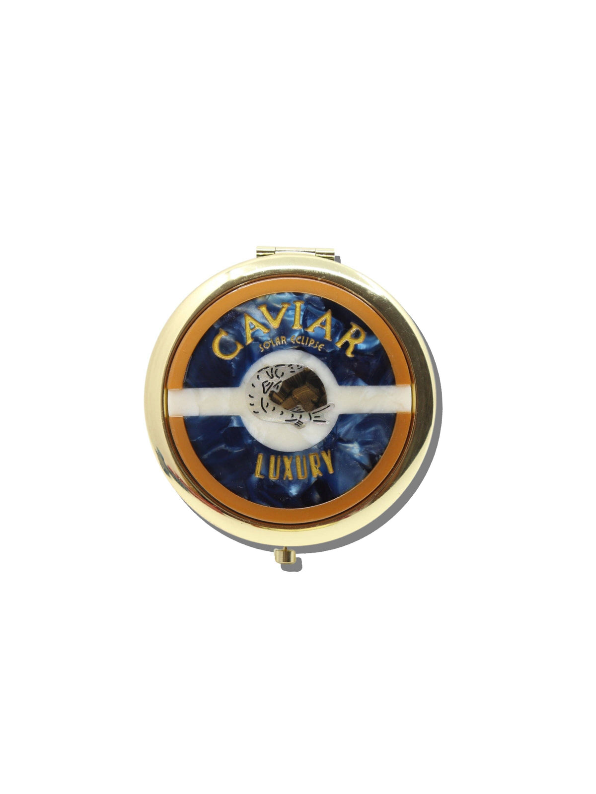 Hand-painted Caviar Handbag Hero Pill Compact