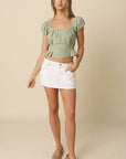 Gina Denim Mini Skirt- White
