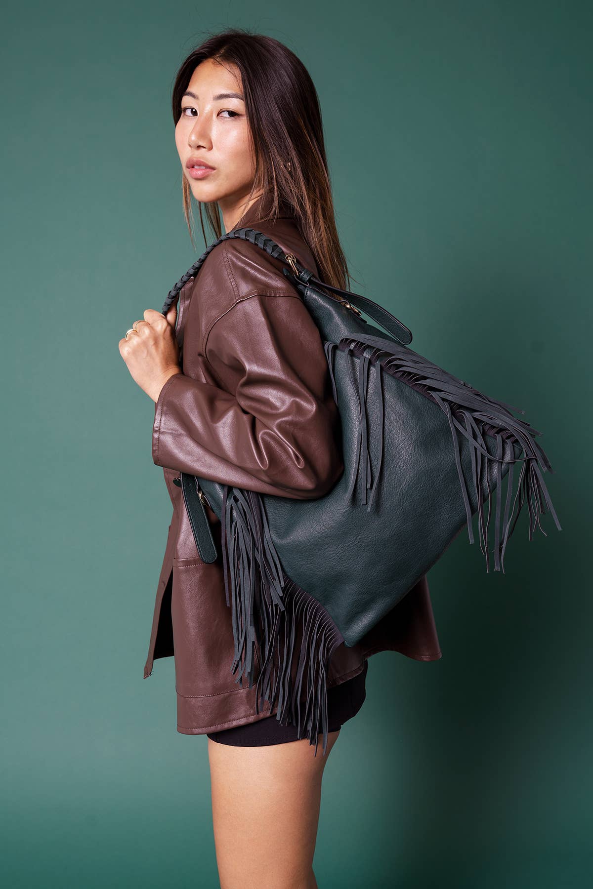 Sav Distressed Hobo w/ Fringe Detail