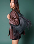 Sav Distressed Hobo w/ Fringe Detail