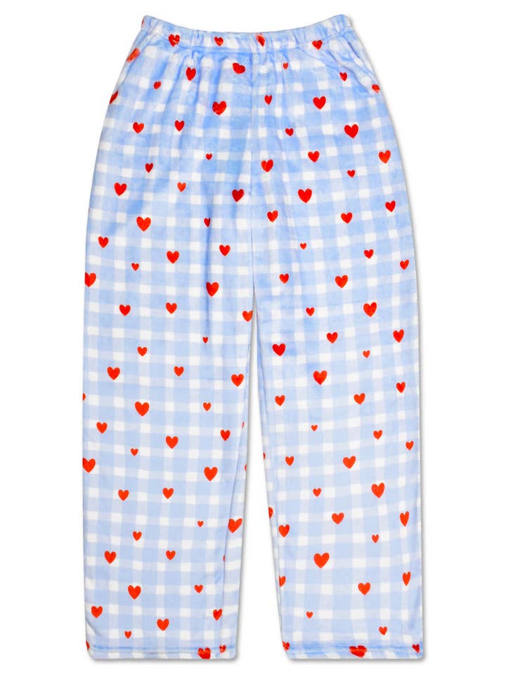 Gingham Hearts Plush Pants