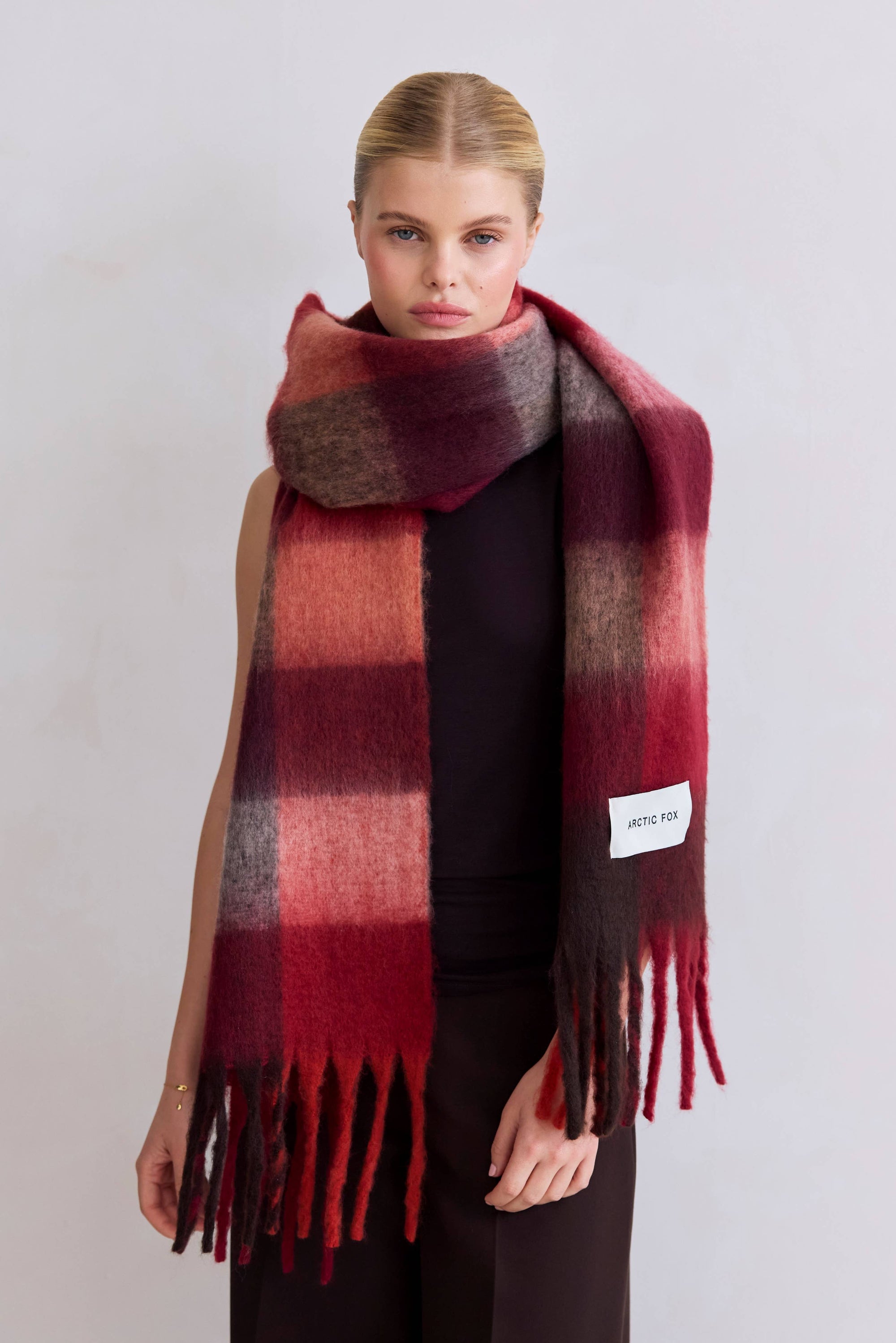 The Reykjavik Scarf  Burgundy check