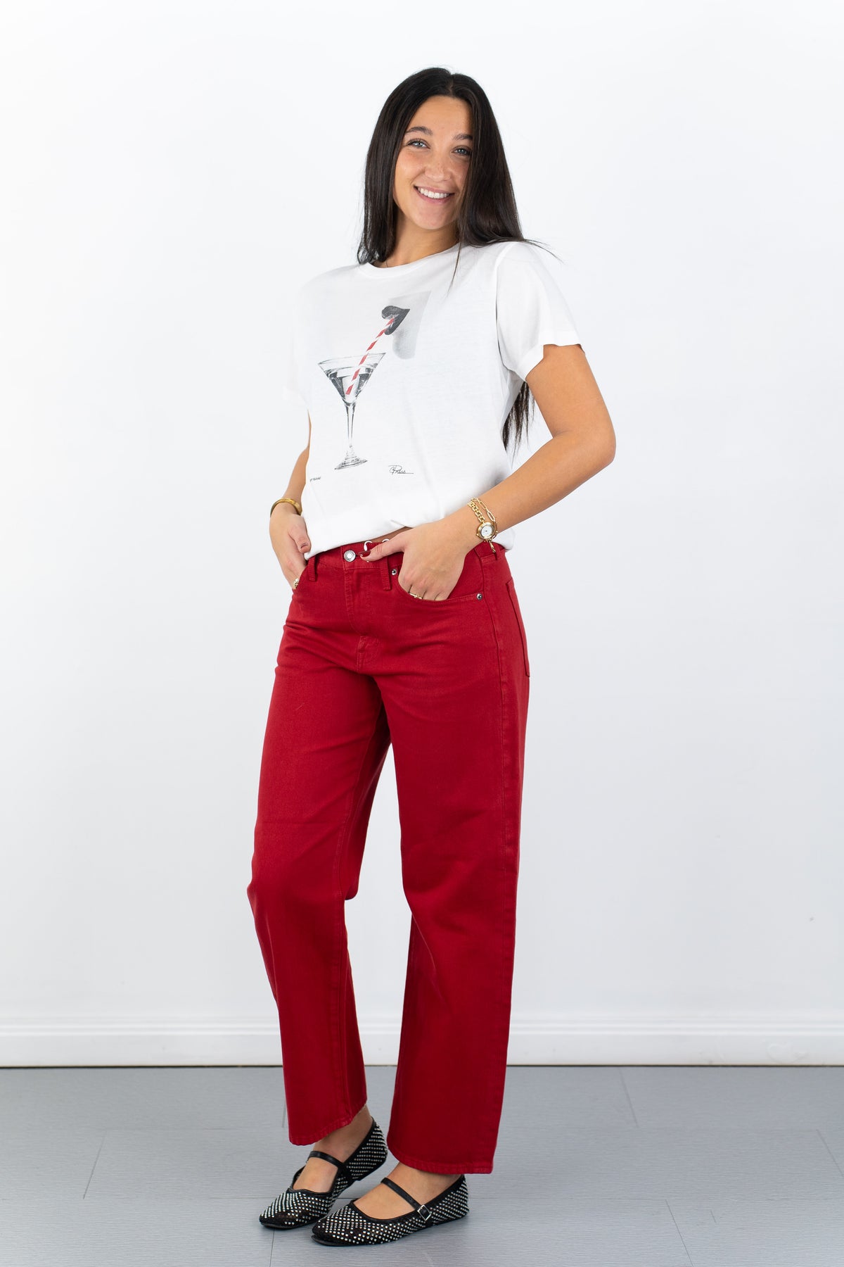 Sip Tease Mushie Tee, model photo