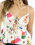 Alma Tie Front Top