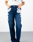 Joni Embroidered Wide Leg