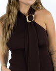 June Asymmetrical Top- Brown