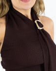 June Asymmetrical Top- Brown