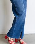 Della Front Slit Crop Jeans