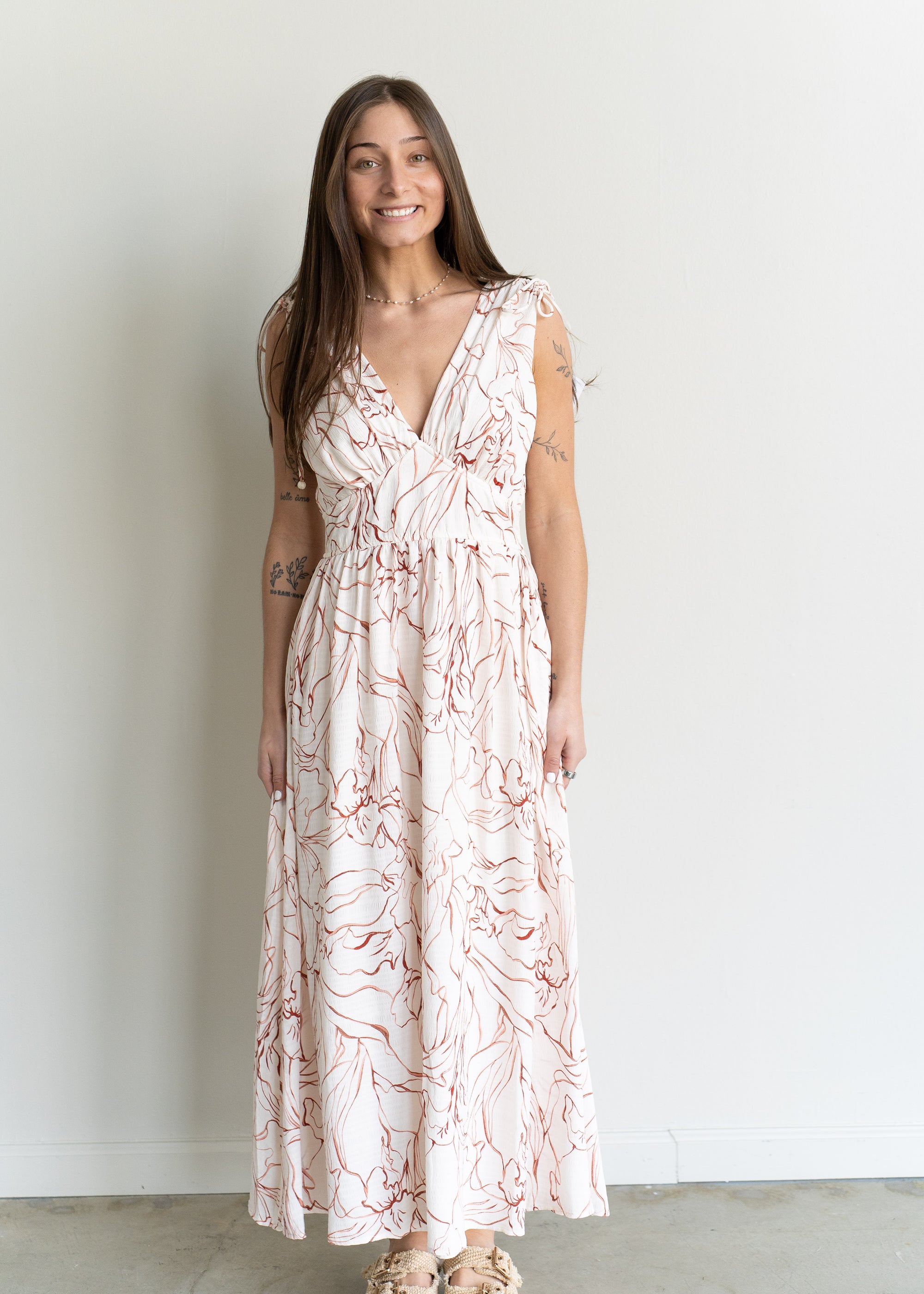 Sadie Tie Shoulder Midi Dress