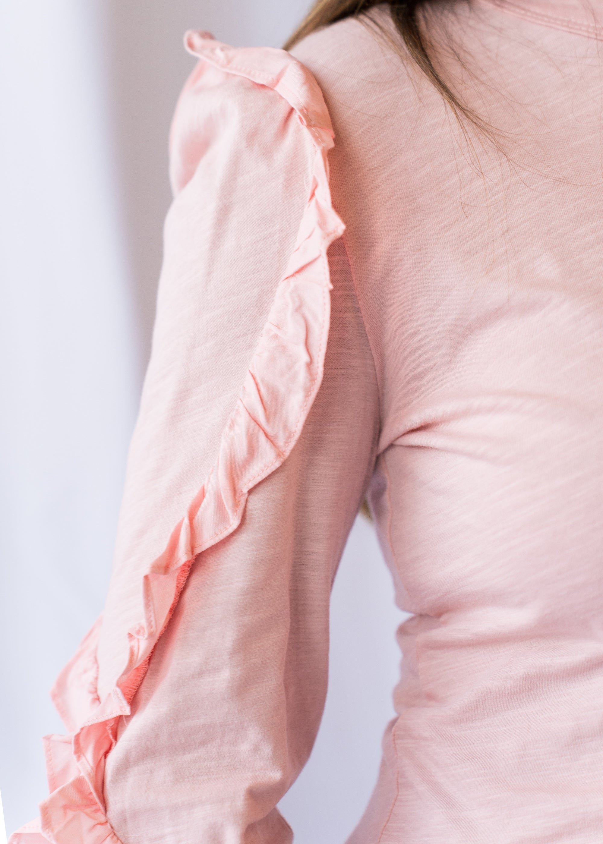 Millie Ruffle Top- Rose Quartz