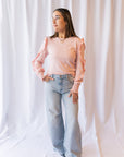 Millie Ruffle Top- Rose Quartz