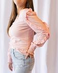 Millie Ruffle Top- Rose Quartz