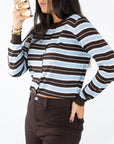 Ella Multi Stripe Button Cardigan