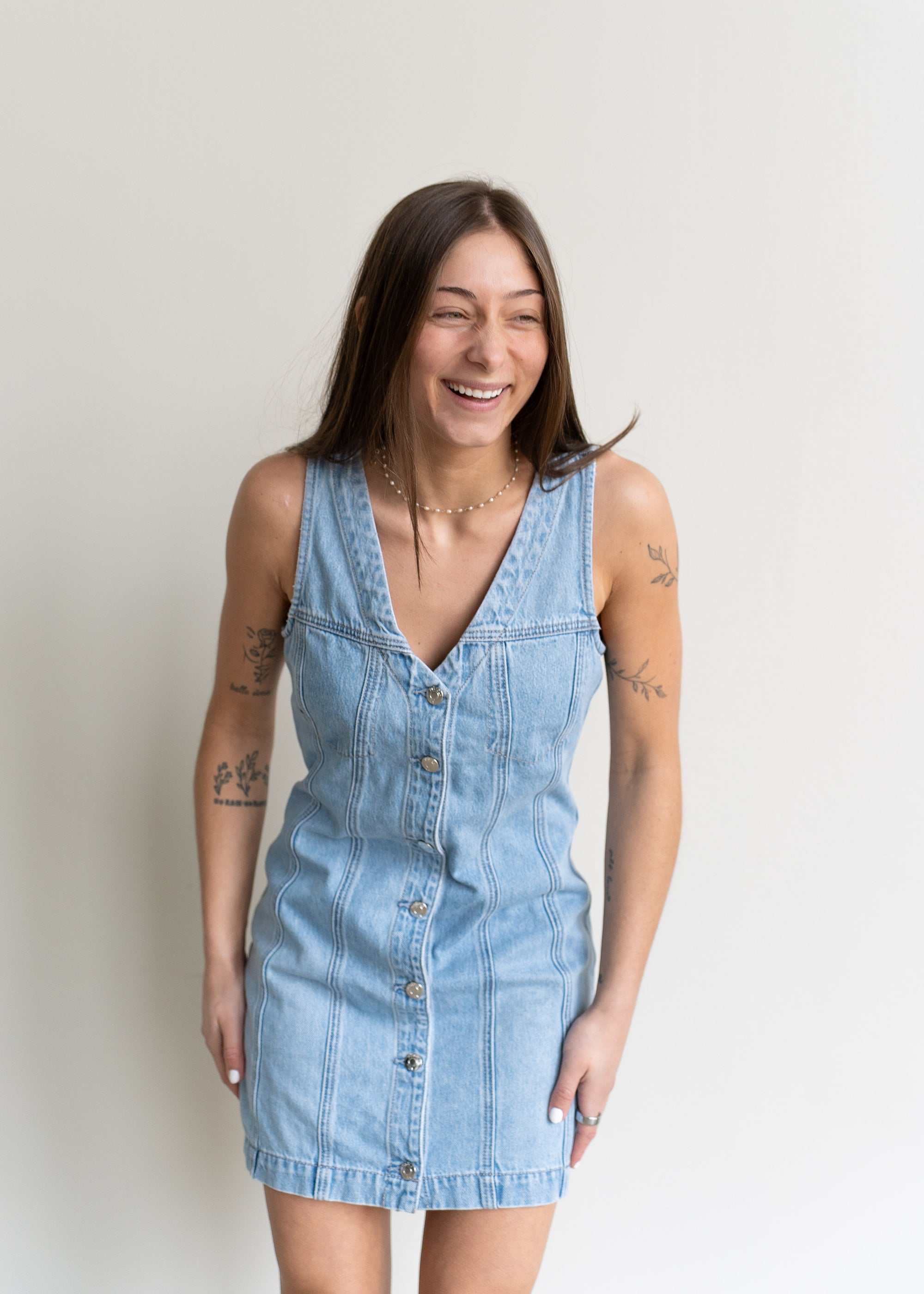 Carmel Denim Mini Dress – SANITY