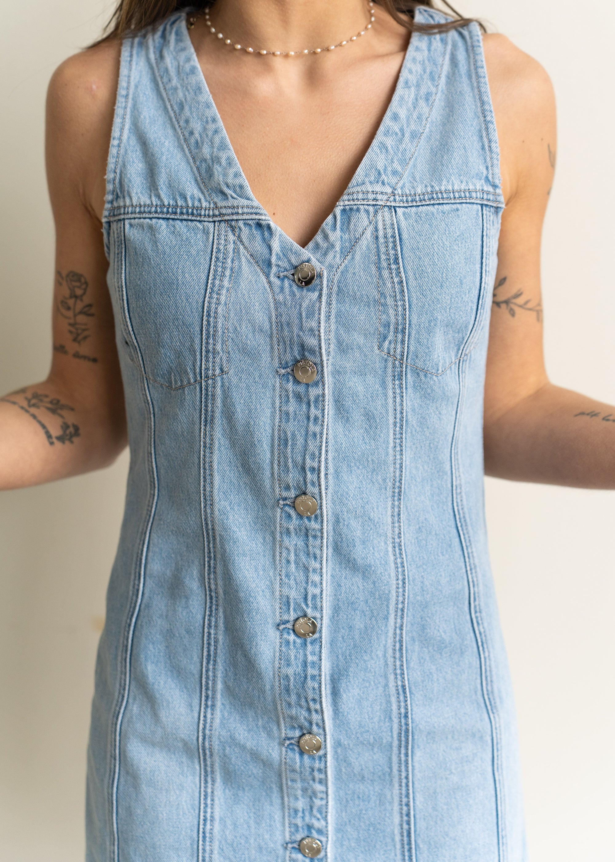 Carmel Denim Mini Dress – SANITY