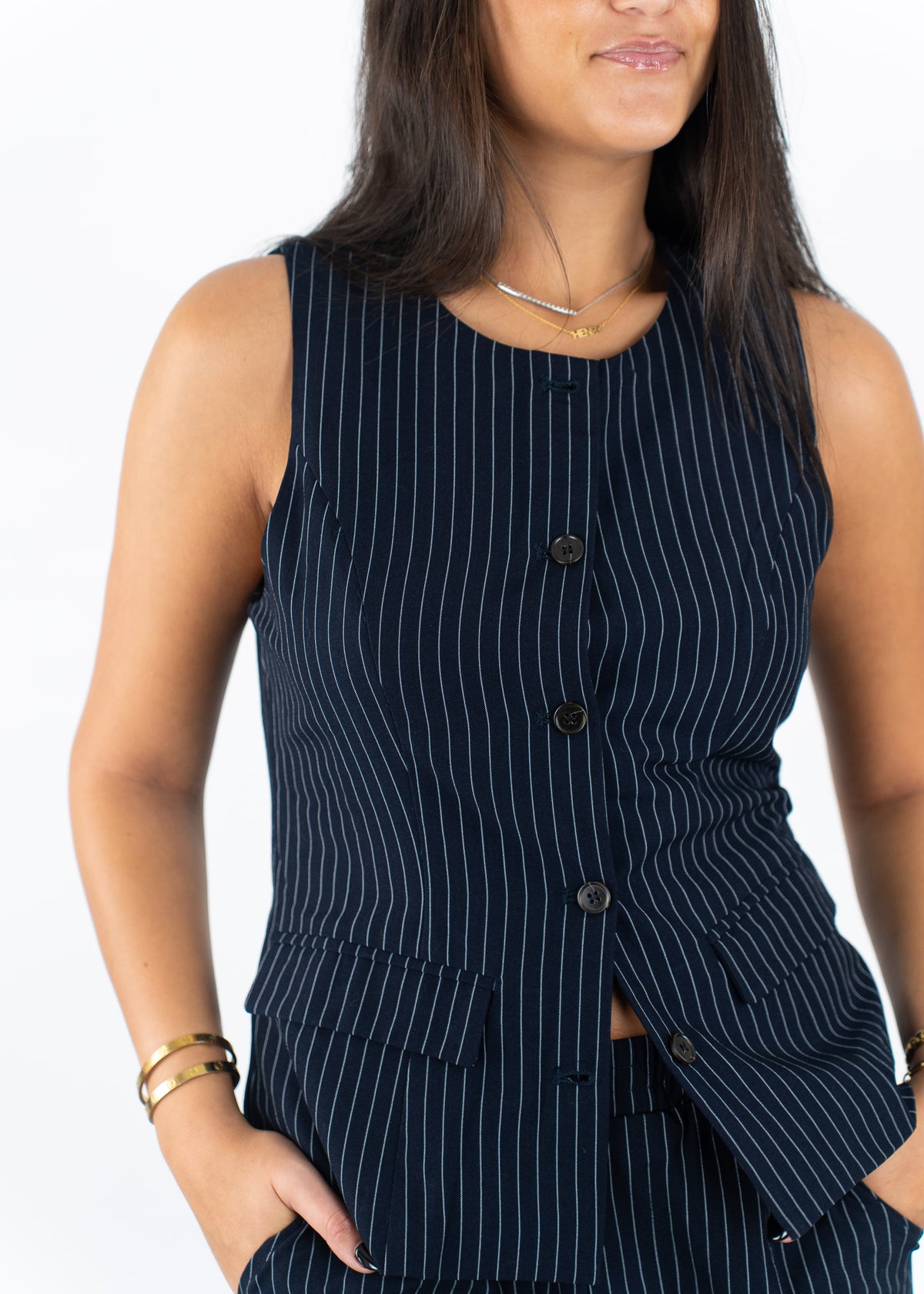 East Gate Pinstripe Waistcoat