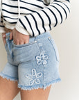 Poppy High Rise Denim Shorts