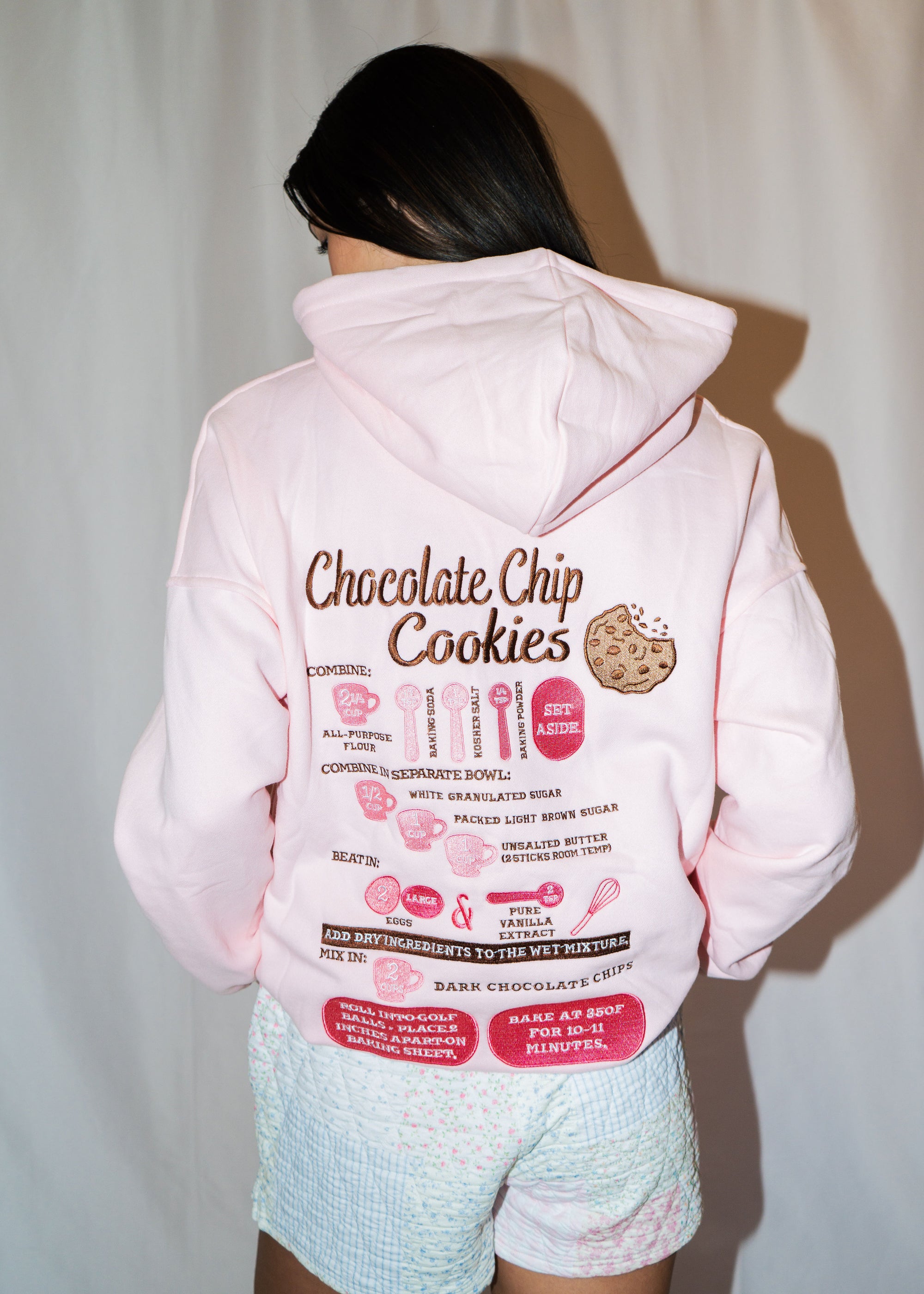 Chocolate Chip Cookie Recipe Embroider Hoodie