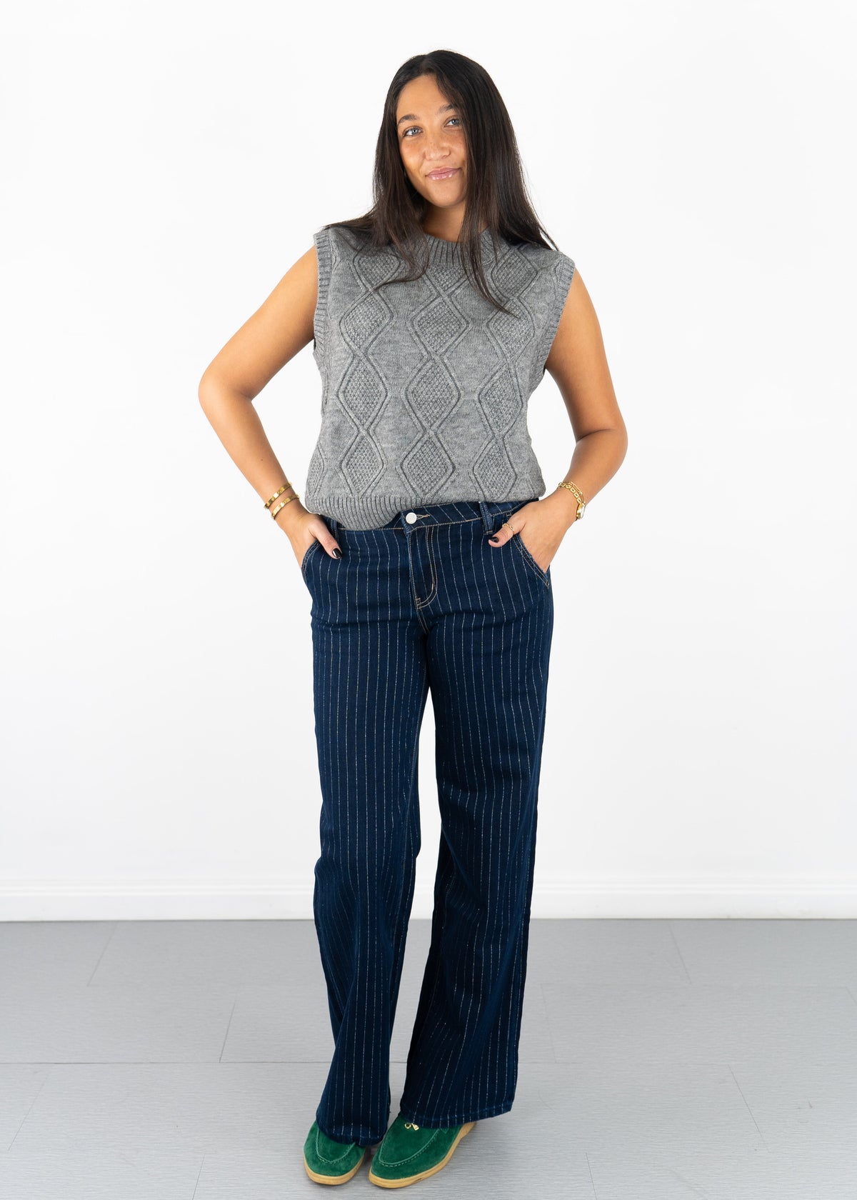 Campus Girl Geometric Sweater Vest