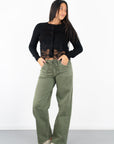 Nora Wide Baggy Jeans with Waistband Tie Detail