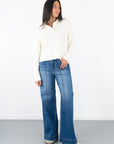 Parker Pintuck Ankle Wide Leg Jeans