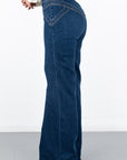Layla Wide Leg Yoke Detail Jeans