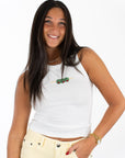 Ozzy Olive Embroidered Tank