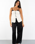Eira Satin Straight Leg Pant