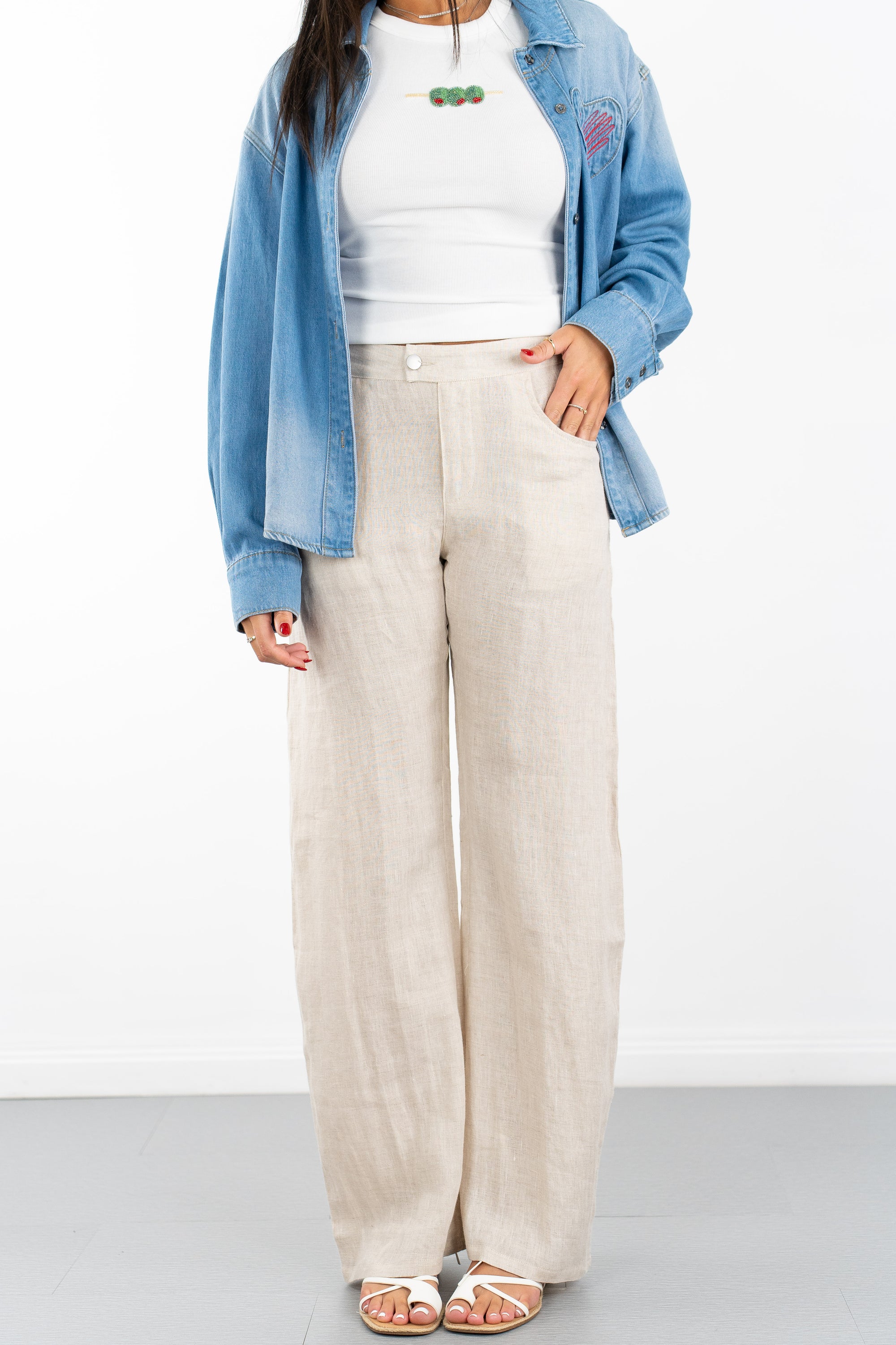 Carina Relaxed Wide-Leg Linen Pant