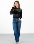 Knit Stripe Sheer Top