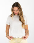 Zoey Rivet Top- Ivory
