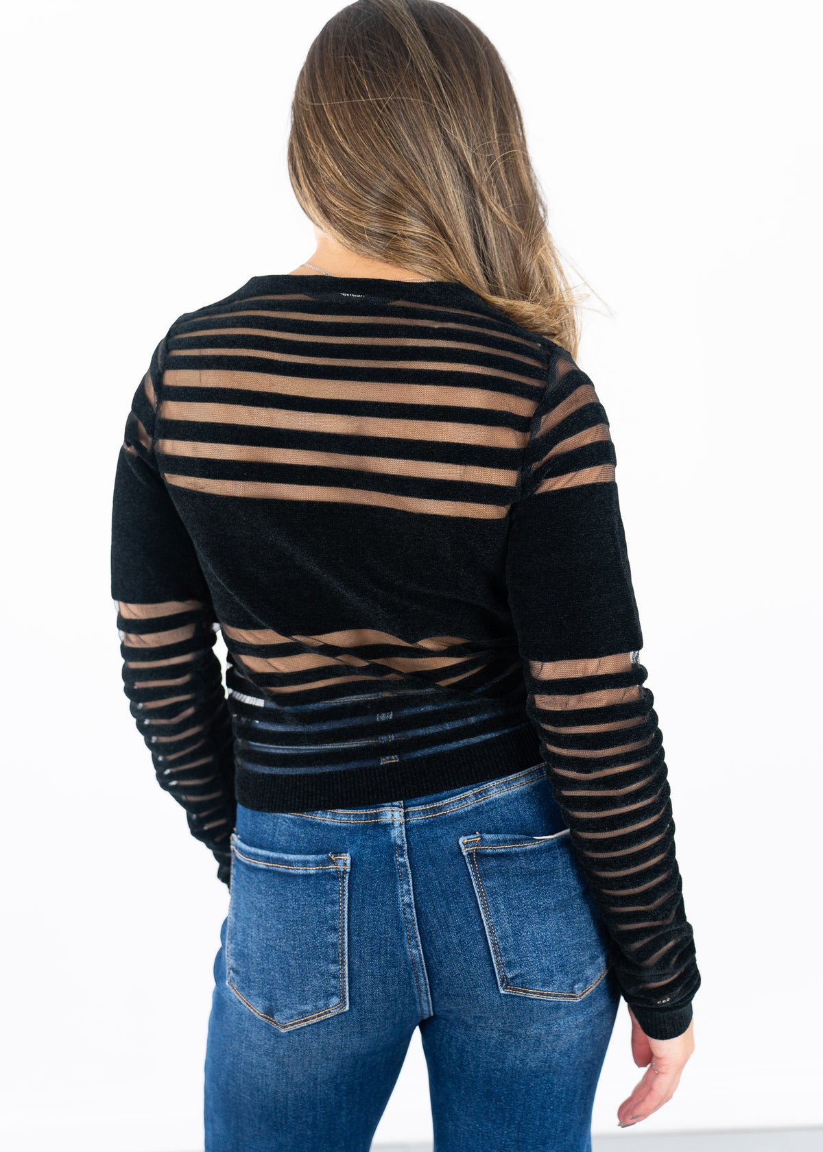 Knit Stripe Sheer Top