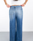 Ainsley Denim Terry Pants- Blue Denim