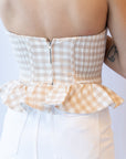 Noelle Peplum Strapless Top