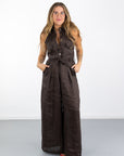 Eve Utility Belted Linen Jumpsuit