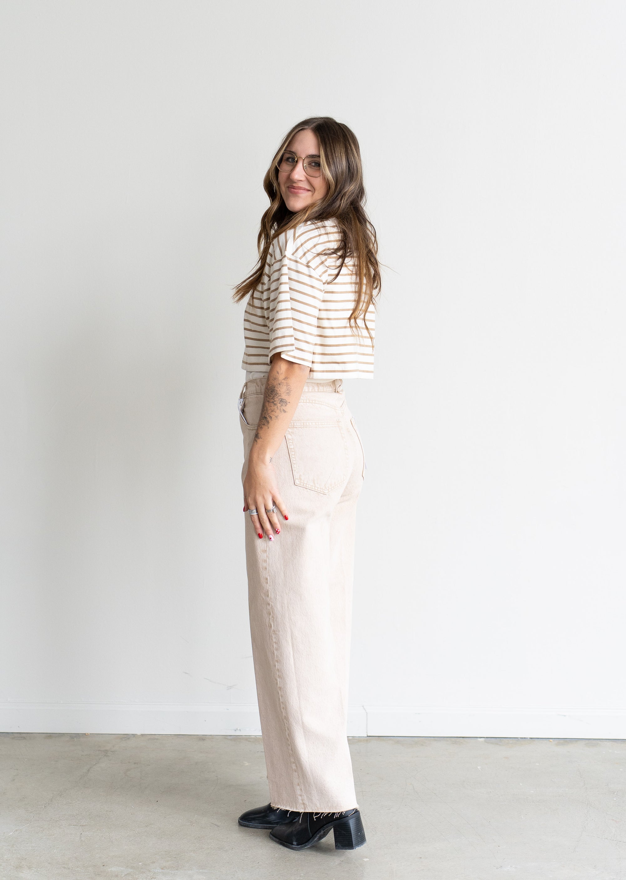 Tate Cropped Jean- Dune
